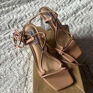 Perfect condition - brand new block heels with clear heel